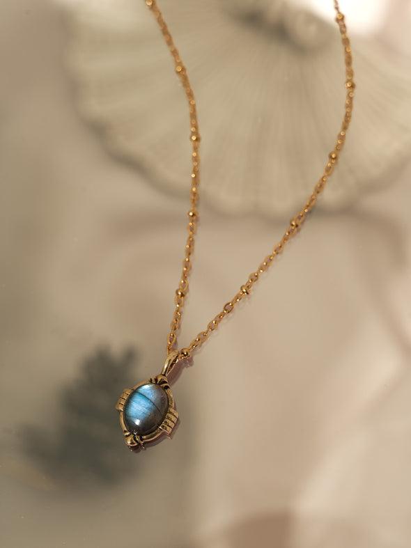 Juliette Gemstone Necklace, Labradorite Necklace, Moonstone Necklace, Smoky Quartz Necklace