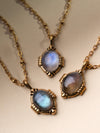 Juliette Gemstone Necklace, Labradorite Necklace, Moonstone Necklace, Smoky Quartz Necklace
