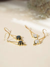 Tiana Gemstone Brass Earrings, Moonstone Earrings, Labradorite Earrings