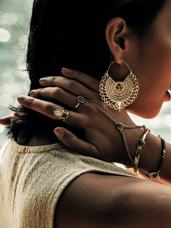 Astrid Gemstone Brass Ring