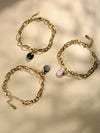 Flow Gemstone Bracelet, Labradorite Bracelet, Peach Moonstone Bracelet, Black Onyx Bracelet, Handmade Jewelry.