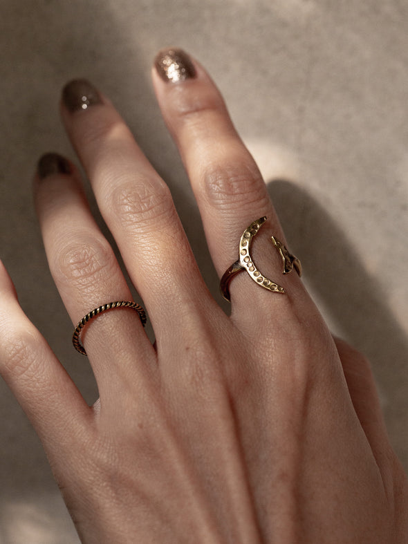 Moonlight Brass Ring, Brass Ring, Boho Ring, Hippie Ring, Handmade Ring, Moon Ring, Moon.