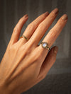 Roya Gemstone Brass Ring and Silver Ring, Labradorite Ring, Moonstone Ring, Black Onyx Ring, Gemstone Ring