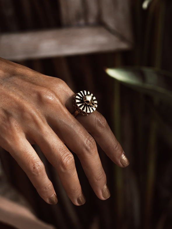 Ancient Egyptian God of the Moon Khonsu Brass Ring
