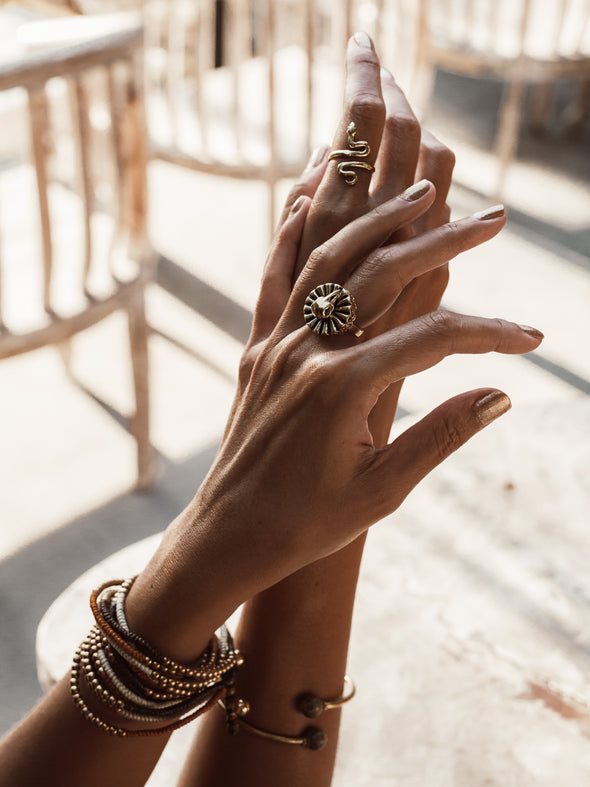 Ancient Egyptian God of the Moon Khonsu Brass Ring