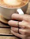 Ripple Mother of Pearl Ring, Mother of Pearl Ring, Handmade Ring, Brass Ring, Ring.
