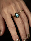 Utopia Gemstone Ring, Gemstone Ring, Labradorite, Brass Ring, Labradorite Ring, Handmade Ring, Ring.