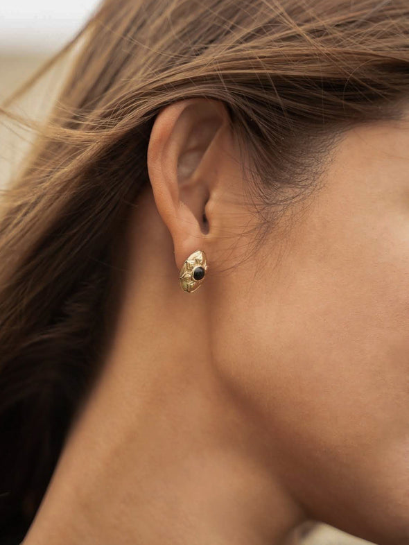 Carmen Gemstone Brass Earrings