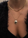 Carmen Gemstone Brass Necklace, Black Onyx Necklace, Labradorite Necklace