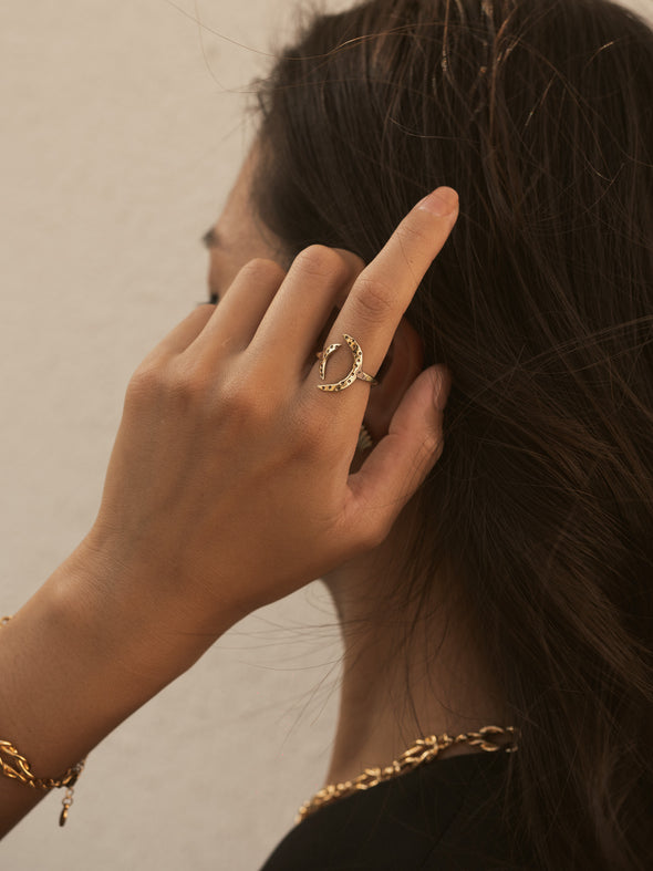 Moonlight Brass Ring, Brass Ring, Boho Ring, Hippie Ring, Handmade Ring, Moon Ring, Moon.