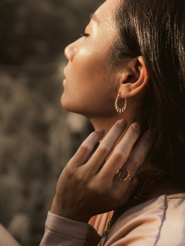 Aurora Brass Earrings, Brass Earrings, Handmade Earrings