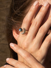 Crescent Sterling Silver Ring - Moonstone Ring, Blue Labradorite Ring, Silver Ring, Silver Jewelry, Gemstones