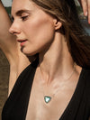Triangle Gemstone Sterling Silver Or Gold Plated Necklace, Moonstone Necklace, Rose Quartz Necklace, Labradorite Necklace