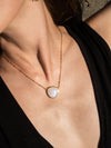 Triangle Gemstone Sterling Silver Or Gold Plated Necklace, Moonstone Necklace, Rose Quartz Necklace, Labradorite Necklace
