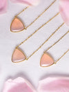 Triangle Gemstone Sterling Silver Or Gold Plated Necklace, Moonstone Necklace, Rose Quartz Necklace, Labradorite Necklace