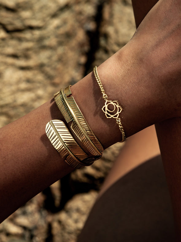 Feather Brass Bangle