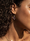 Gemma Gemstone Brass Earrings - Amethyst Earring, Brass Earring, Brass Jewelry, Gemstone Jewelry