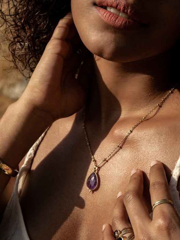 Gemma Gemstone Necklace - Amethyst Necklace, Gemstone Jewelry