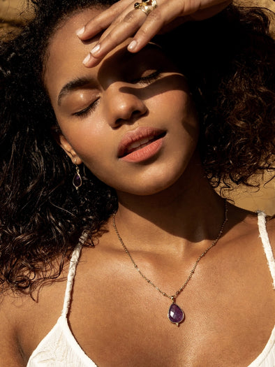 Gemma Gemstone Necklace - Amethyst Necklace, Gemstone Jewelry