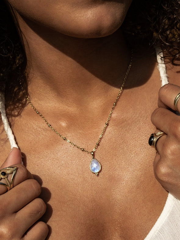 Gemma Gemstone Necklace - Moonstone Necklace, Gemstone Jewelry