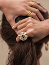 Gloria Gemstone Ring, Black Onyx Ring, Labradorite Ring