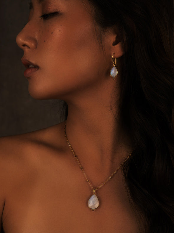 Gemma Gemstone Necklace - Moonstone Necklace, Gemstone Jewelry