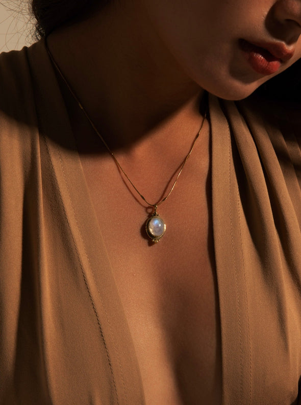 Malati Gemstone Necklace - Moonstone Necklace, Gemstone Jewelry