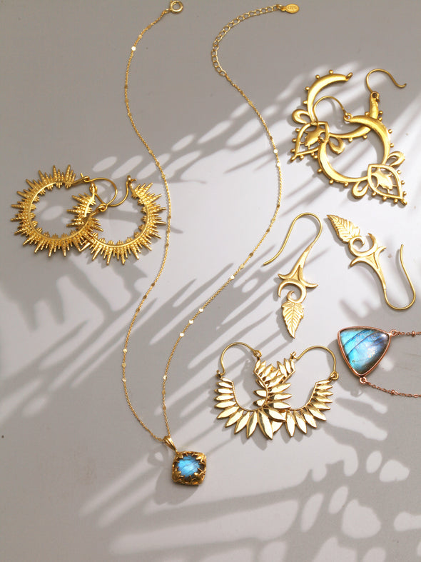 Triangle Gemstone Sterling Silver Or Gold Plated Necklace