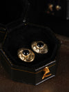 Carmen Gemstone Brass Earrings, Black Onyx Earrings, Labradorite Earrings