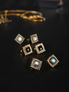 Frankie Gemstone Brass Earrings, Black Onyx Earrings, Mother of Pearl Earrings, Labradorite Earrings