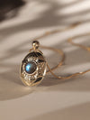 Carmen Gemstone Brass Necklace, Black Onyx Necklace, Labradorite Necklace