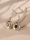 Carmen Gemstone Brass Necklace, Black Onyx Necklace, Labradorite Necklace