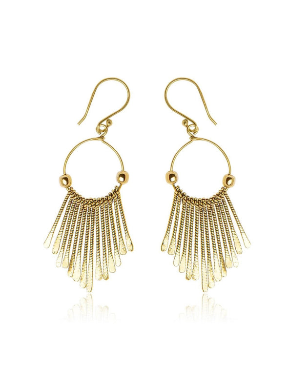 Dreamcatcher Brass Earrings - Brass Earring, Brass Jewelry