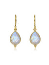 Gemma Gemstone Brass Earrings - Moonstone Earring, Brass Earring, Brass Jewelry, Gemstone Jewelry