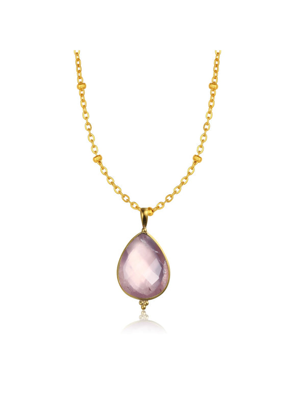 Gemma Gemstone Necklace - Rose Quartz Necklace, Gemstone Jewelry