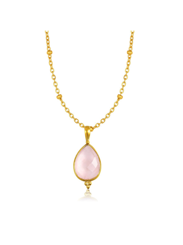 Gemma Gemstone Necklace - Rose Quartz Necklace, Gemstone Jewelry