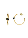 Durga Brass Earrings - Black Onyx Earring, Brass Earring, Brass Jewelry