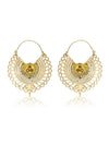 Dancing Mayura Brass Earrings - Labradorite Earring, Brass Jewelry