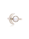 Crescent Sterling Silver Ring - Moonstone Ring, Silver Ring, Silver Jewelry, Gemstones