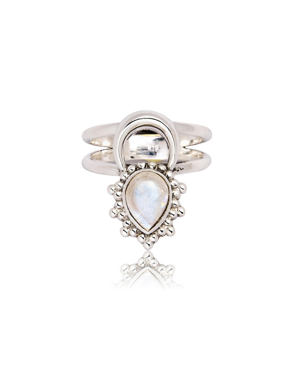 Astrid Moonstone Sterling Silver Ring - Moonstone Ring, Gemstone