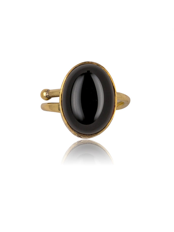 Freyja Gemstone Brass Ring