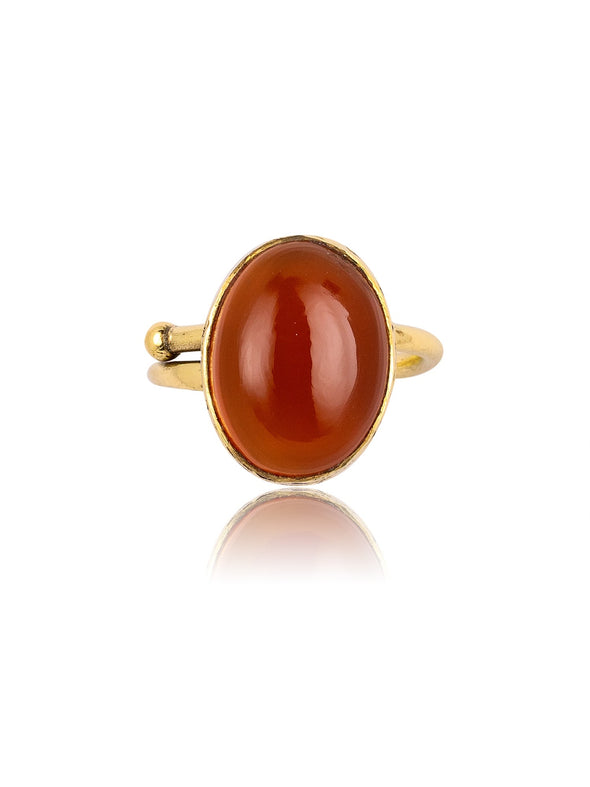 Freyja Gemstone Brass Ring