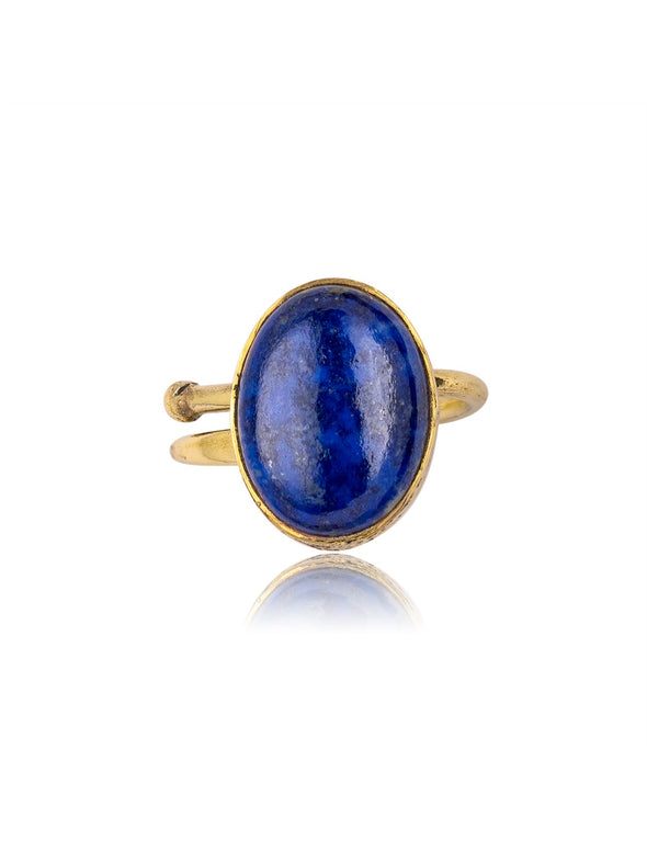 Freyja Gemstone Brass Ring