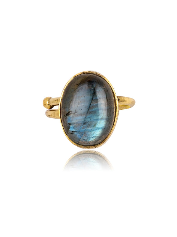 Freyja Gemstone Brass Ring