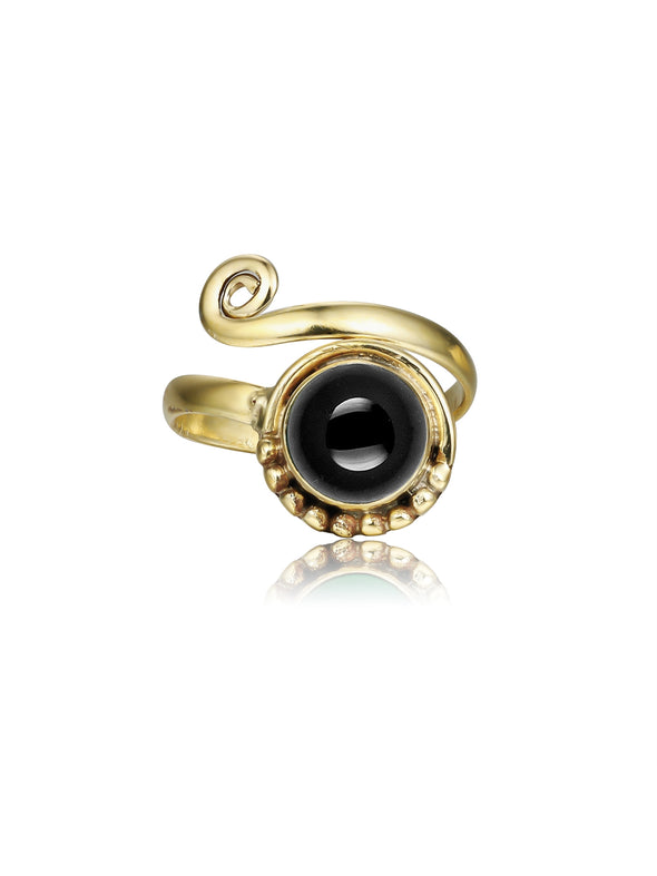 Anya Gemstone Brass Ring