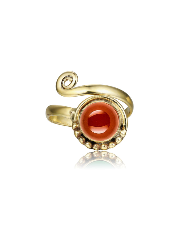 Anya Gemstone Brass Ring