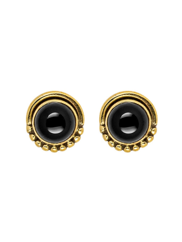 Anya Gemstone Brass Earrings