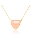 Triangle Gemstone Sterling Silver Or Gold Plated Necklace, Moonstone Necklace, Rose Quartz Necklace, Labradorite Necklace
