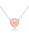Triangle Gemstone Sterling Silver Or Gold Plated Necklace, Moonstone Necklace, Rose Quartz Necklace, Labradorite Necklace