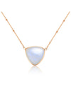 Triangle Gemstone Sterling Silver Or Gold Plated Necklace, Moonstone Necklace, Rose Quartz Necklace, Labradorite Necklace